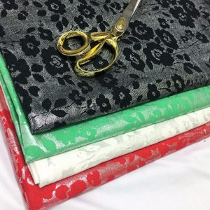 Silver Foil Floral Print Stretch Viscose Jersey Party/Dress/Craft Fabric