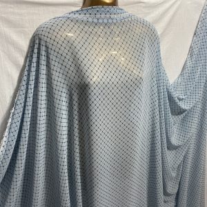 Smooth Chiffon Pale Blue-Black Geometric Print Dress/Crafts Fabric