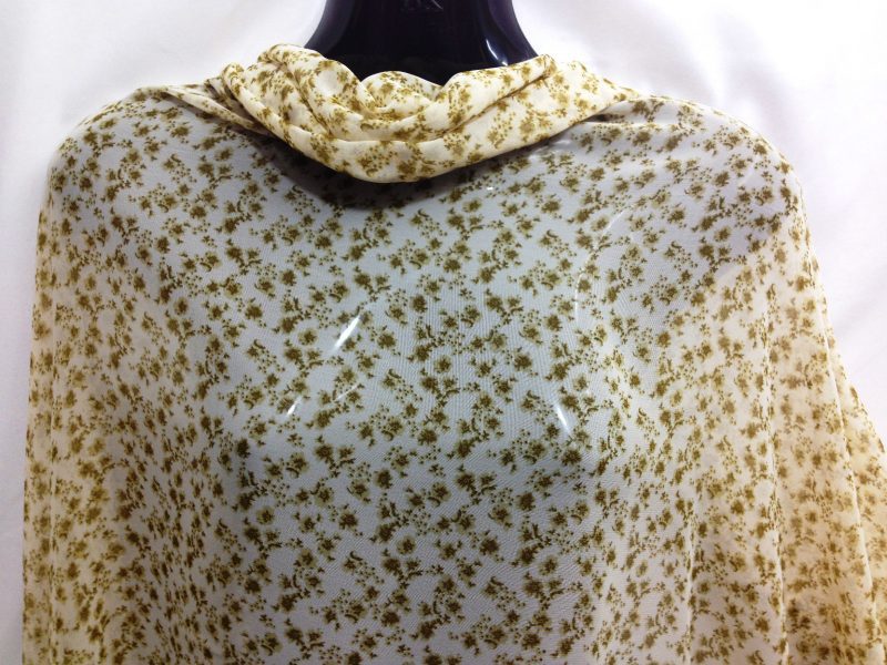 NEWSoft Lightweight MustardCream chiffon Floral Print Dress Fabric FREE PP 221395137728