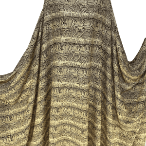 Soft Viscose Beige-Black Animal Snake Print Dress/Craft Fabric