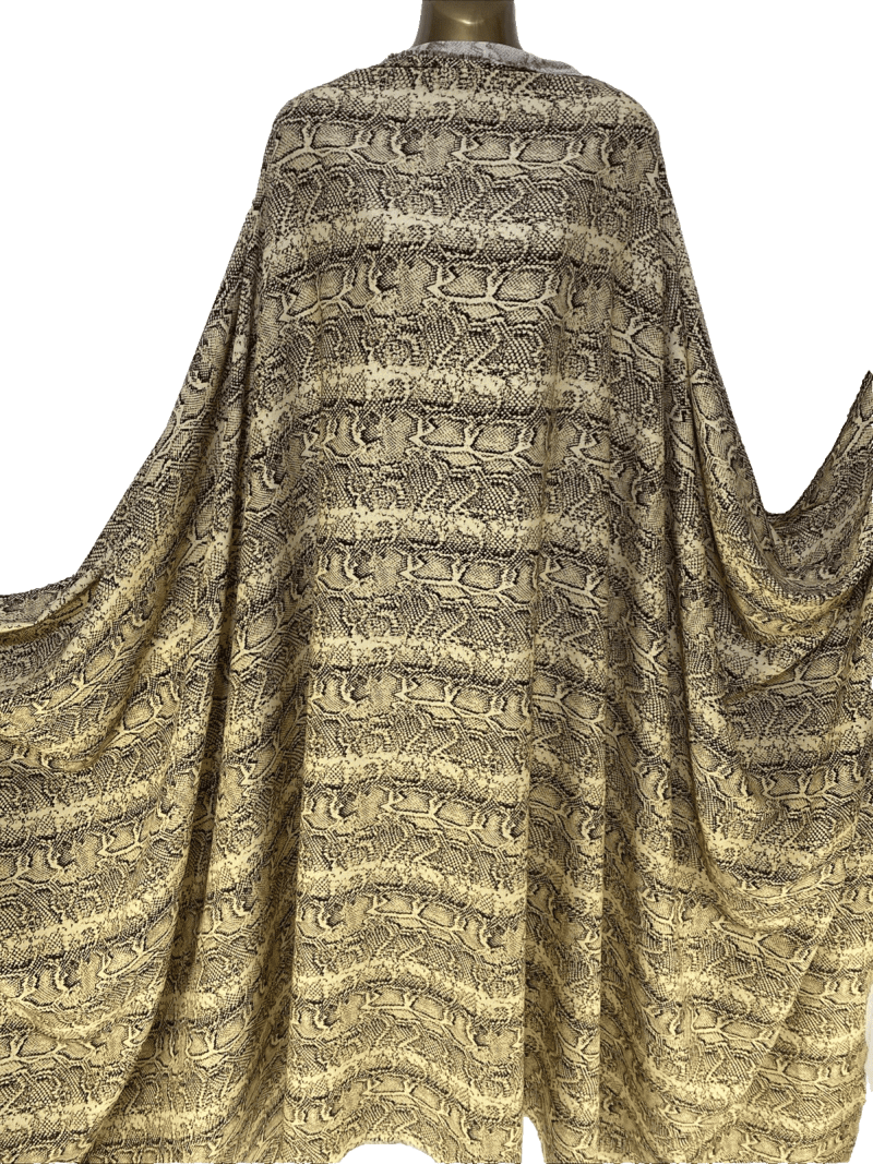 NewSoft Viscose Beige Black Animal Snake Print DressCraft FabricFREE PP 226752649308