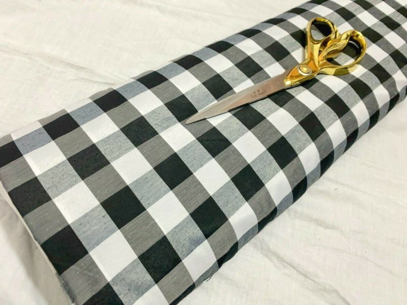 GreyBlackWhite Rayon Taffeta Checked Print DressCraftLining FabricFREE PP 324675803489