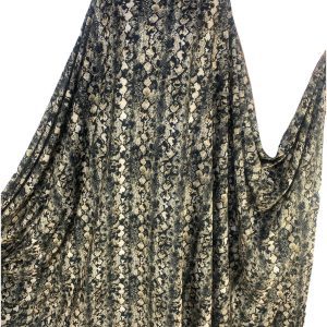 Black Brown Snake Print Polyester Fabric – Dressmaking/Craft 60”