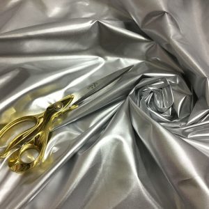 Metallic Silver Acetate Fabric – Dressmaking, Curtains, Crafts & Cushions