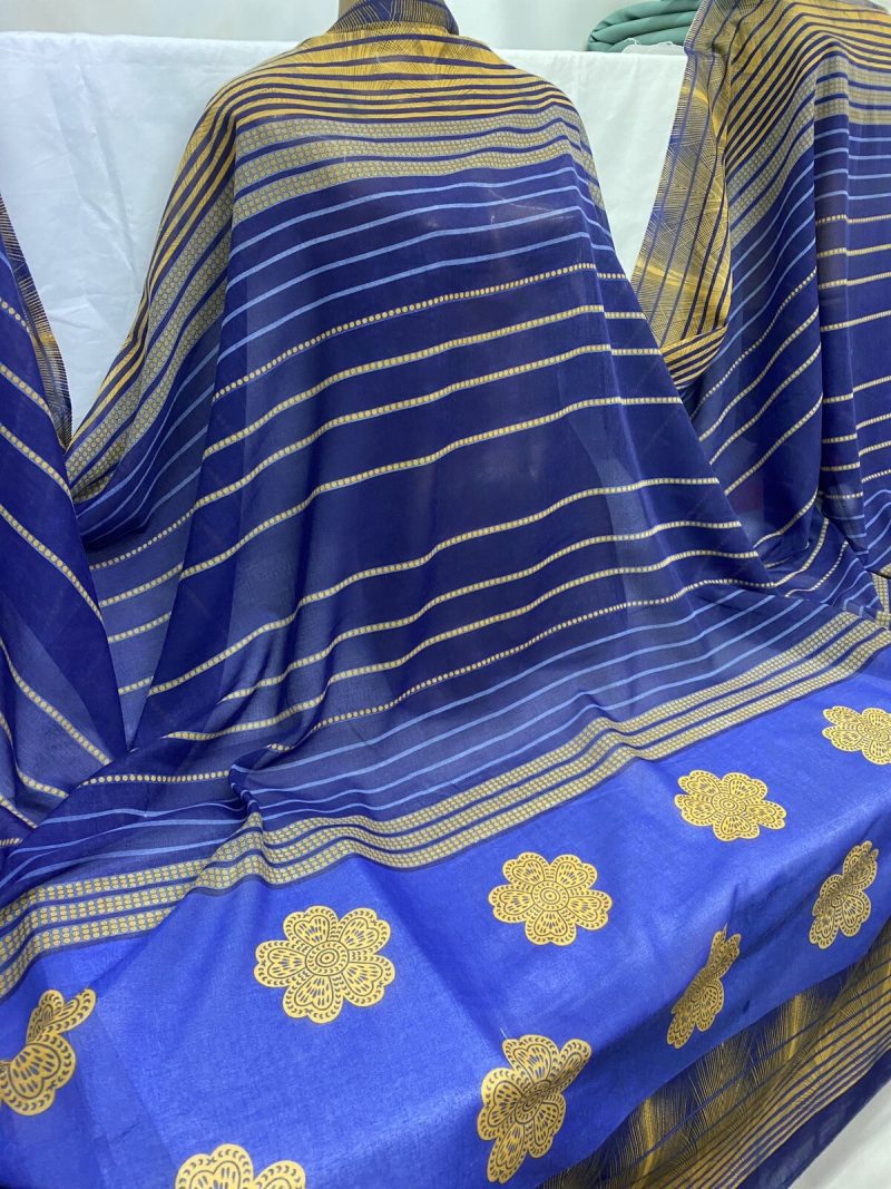 NEWSmall Misprint Floral Double Border Stripe Print DressCrafts FabricFREE PP 325633046029