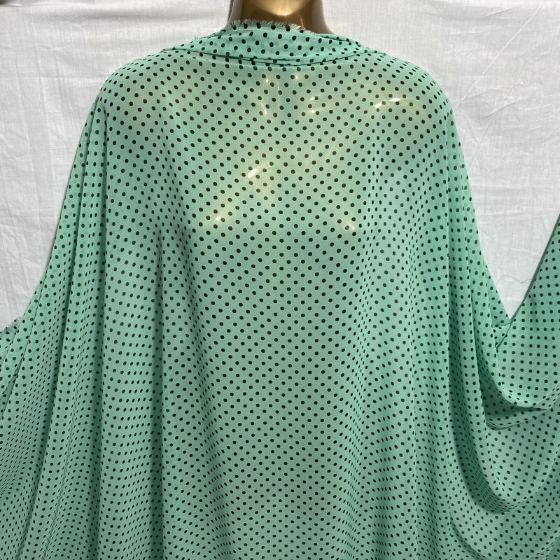 NEWSmooth Chiffon Mint Green Small Polka Dot Print DressCrafts FabricFREE PP 225049332329
