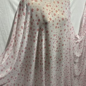 Smooth Chiffon White-Red Floral Print Dress/Crafts Fabric