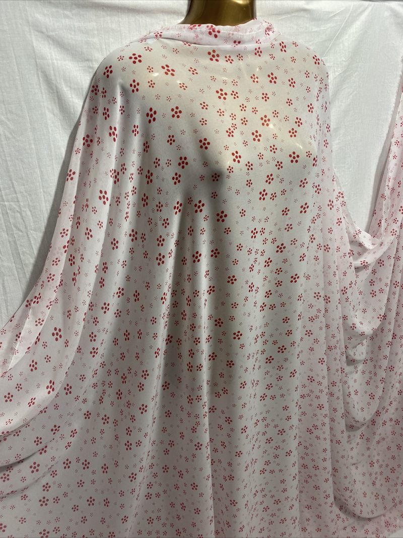 NEWSmooth Chiffon White Red Floral Print DressCrafts FabricFREE PP 225193966569